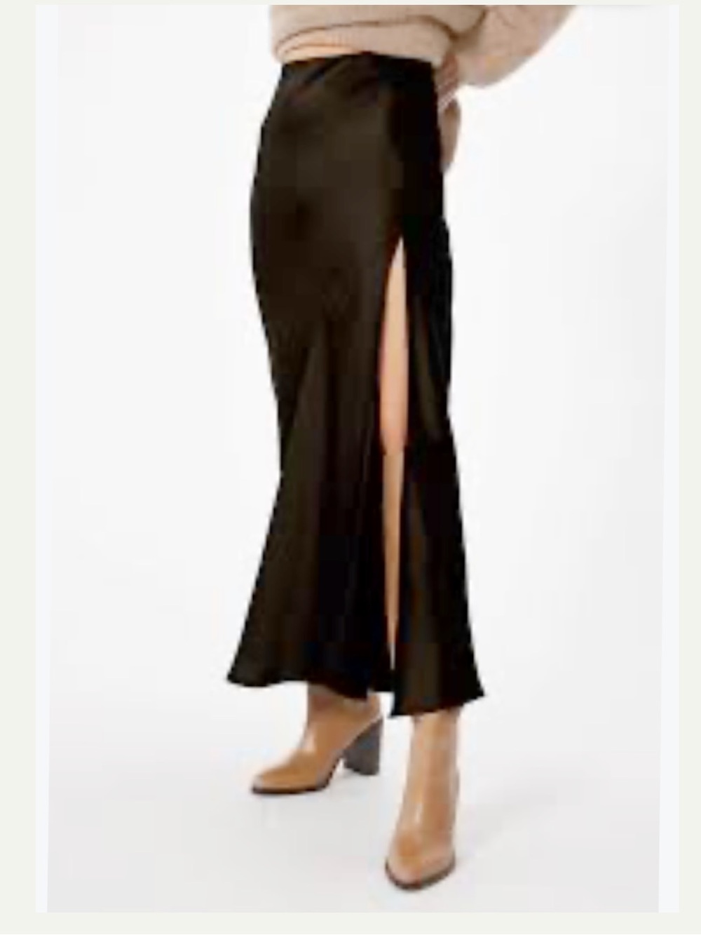 Sophie Rue Manhattan Black Maxi Skirt with Side Slit Size Large